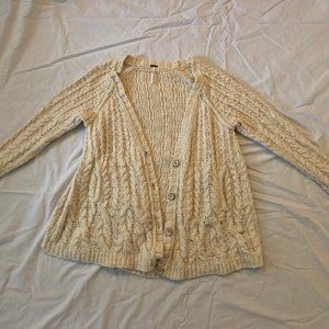 Free People Cable Knit Cardigan